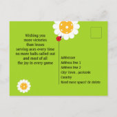 ピックルボール ハッピーバースデー かわいい 緑 カスタマイズ可能 ポストカード (裏面)