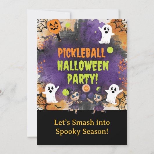  ピックルボール ハロウィンパーティー 招待状 (正面)