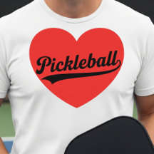 ピックルボール ハート 愛 スポーツ シンプル ホワイトTシャツ