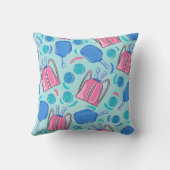 ピックルボール パドルとボール ブルー クッション (裏面)