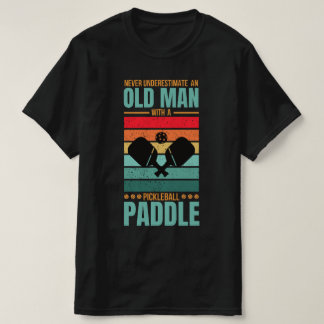 ピックルボール・パドル レトロデザイン おやじ Tシャツ