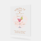 ピックルボール ブライダルシャワー 水彩 Cocktail Drink アクリルサイン (傾斜)