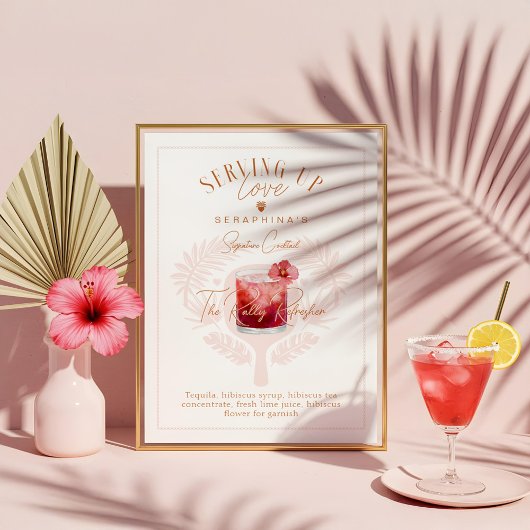 ピックルボール ブライダルシャワー 水彩 Cocktail Drink ポスター