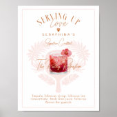 ピックルボール ブライダルシャワー 水彩 Cocktail Drink ポスター (正面)