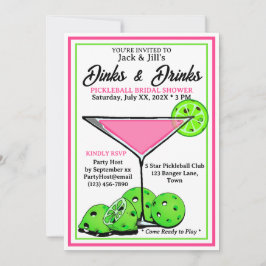 ピックルボール・ブライダルシャワー Dinks & Drinks ピンクコスモ 招待状