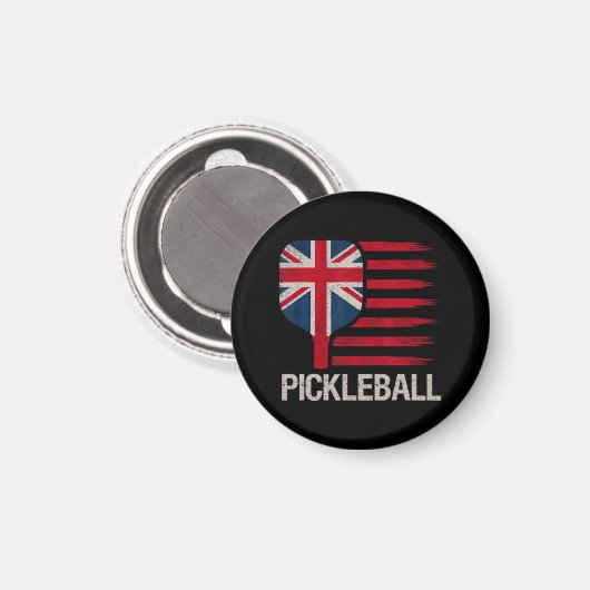 ピックルボール プレーヤー パドル 英国旗 マグネット (正面/裏面)