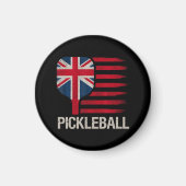 ピックルボール プレーヤー パドル 英国旗 マグネット (正面)