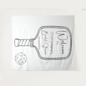 ピックルボール&プロセッコブライダルシャワーへようこそ タペストリー (正面(横))