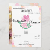 ピックルボール&プロセッコレトロカップルズブライダルシャワー 招待状 (正面/裏面)