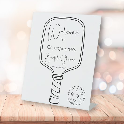 ピックルボール&プロセッコ ブライダルシャワー ウェルカム 台座サイン