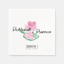 ピックルボール＆プロセッコ レトロ カップル ブライダルシャワー スタンダードカクテルナプキン