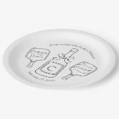 ピックルボール & プロセッコ 現代のブライズシャワー ペーパープレート (アングル)