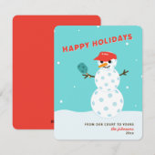 ピックルボール ホリデー クリスマス ユーモア スノーマン カード (正面/裏面)