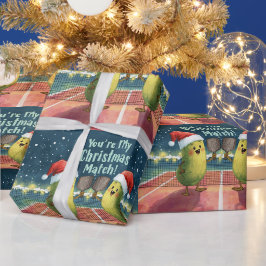 ピックルボール マッチでサンタクロースとクリスマスを楽しむ ラッピングペーパー