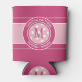 ピックルボール ユニーク名言 オーダーメイド ネームイニシャル ピンク 缶クーラー (正面)