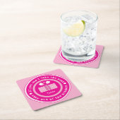 ピックルボール:熱もし文字 スクエアペーパーコースター (インサイチュ)