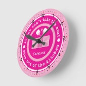 ピックルボール:熱もし文字 ラウンド壁時計 (傾斜)