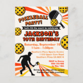 ピックルボール 誕生日パーティー レトロ ビンテージ プレーヤー ポストカード (正面)