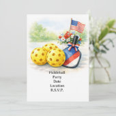 ピックルボール 4th of July 独立記念日パーティー 招待状 (スタンド正面)
