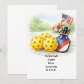 ピックルボール 4th of July 独立記念日パーティー 招待状 (正面/裏面)
