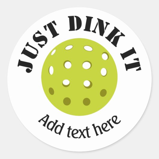 ピックルボール, Just Dink It, 名前入り  ラウンドシール (正面)