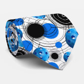 ピックルモダンボールパターンブルー ネクタイ (ロール)