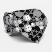 ピックルモダンボールパターン白黒 ネクタイ (ロール)
