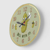 ピックルユーモアのあるウォールクロックを備えたディル ラージ壁時計 (傾斜)