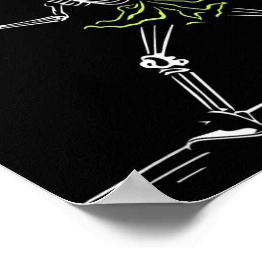 ピックル不気味ボールハロウィーン骨格女性戦車 ポスター (角)