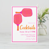 ピックル名門私立校風のボールカクテルパーティーピンクオレンジ 招待状 (スタンド正面)