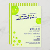 ピックル名門私立校風のボールディンク責任ある誕生日パーティー 招待状 (正面/裏面)