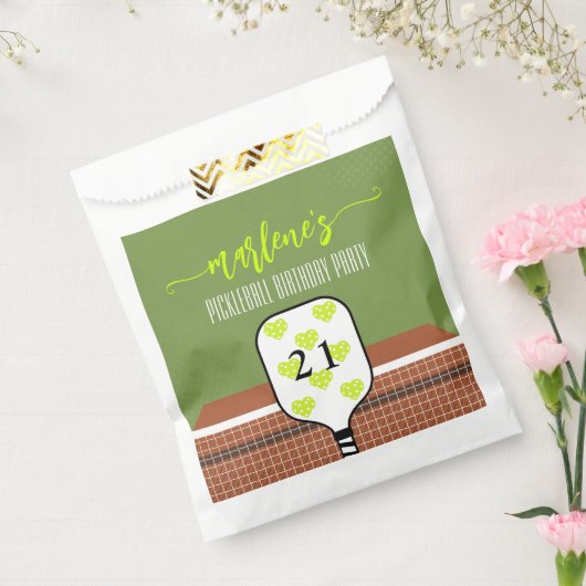 ピックル名門私立校風のボールパドル写真ディンク誕生日パーティー フェイバーバッグ (封をした状態)