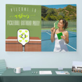 ピックル名門私立校風のボールパドル写真ディンク誕生日パーティー 横断幕 (トレードショー)