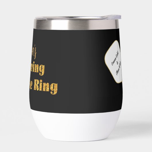 ピックル結婚ボールの黒と金ゴールドパーソナライズされた (左面)