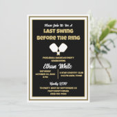 ピックル結婚ボールバチュラーパーティブラックと金ゴールド 招待状 (スタンド正面)