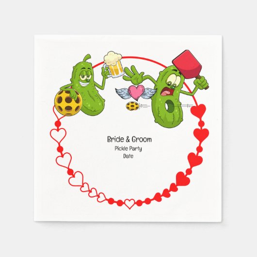 ピックル結婚ボール スタンダードカクテルナプキン (正面)