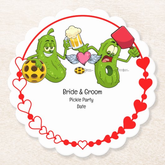 ピックル結婚ボール ペーパーコースター (正面)