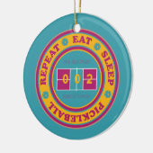 ピックル食べボールスリープピックボールグリーンカスタム文字 セラミックオーナメント (左)