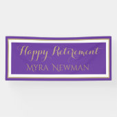 ピック人気がある!紫色の幸福な退職旗 横断幕 (横)