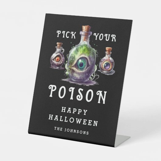 ピック・ユア・ポイズン・ハロウィン・カクテルパーティー 台座サイン (正面)
