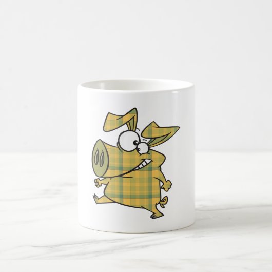 ピッグの格子模様 コーヒーマグカップ (中央)