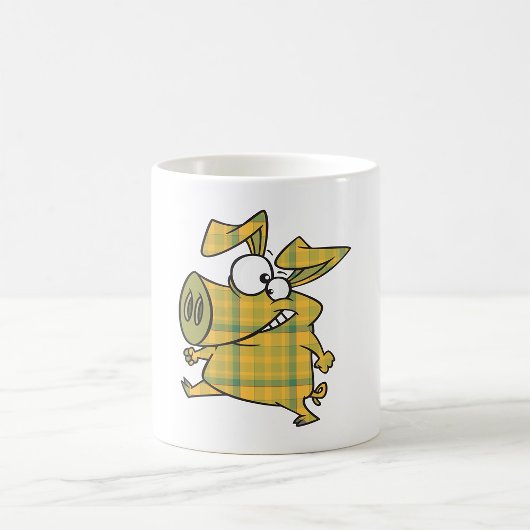 ピッグの格子模様 コーヒーマグカップ