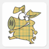 ピッグの格子模様 スクエアシール (正面)