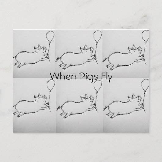 ピッグスが葉書を飛ばすタイミング ポストカード (正面)