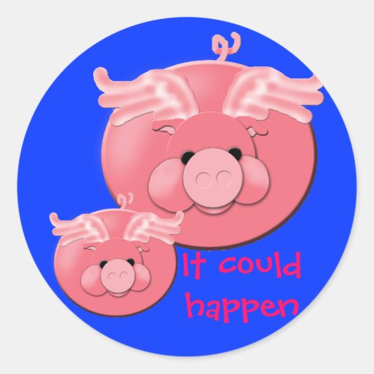 ピッグズがステッカーを飛ばしたとき ラウンドシール (正面)