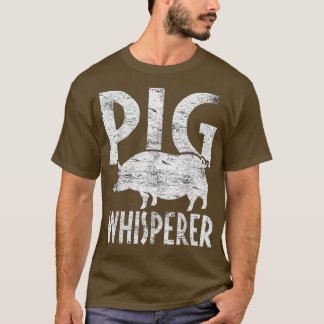 ピッグズウィスペラーアニマル農家ヴィンテージピッグファームファーム Tシャツ
