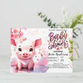 ピッグズウォーターカラーファーミヤードベビーシャワー 招待状 (スタンド正面)