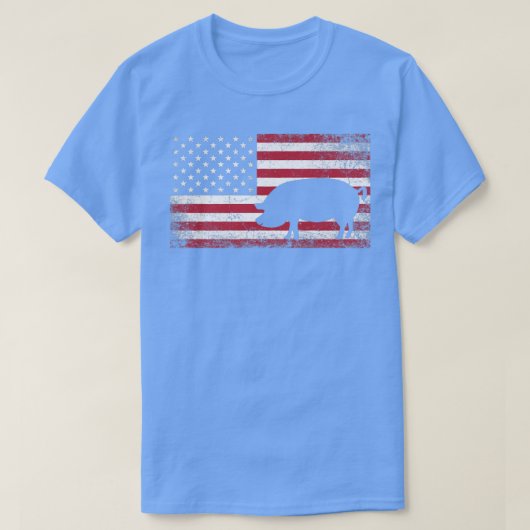 ピッグホッグファーム農家7月シャツアメリカンフラッド4th tシャツ (デザイン正面)