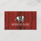 ピッグ家畜用農業ブッチャーショップレッドバーンウッド 名刺 (正面)
