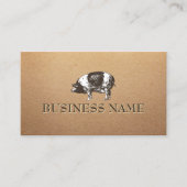 ピッグ家畜用農業素朴クラフト 名刺 (正面)